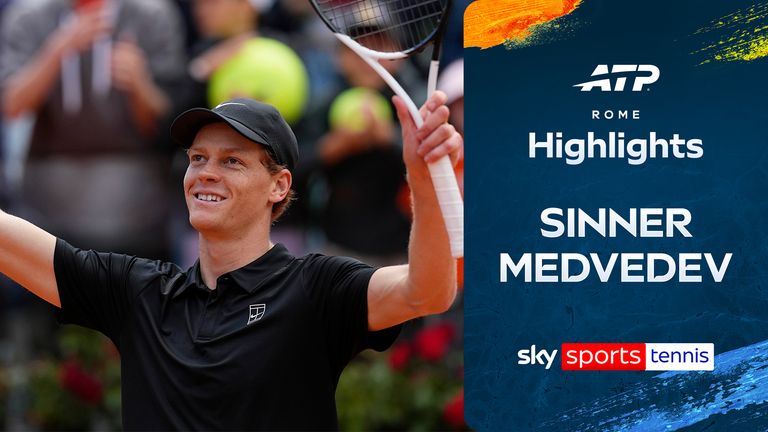 Highlights of Jannik Sinner against Daniil Medvedev from the Italian Open.