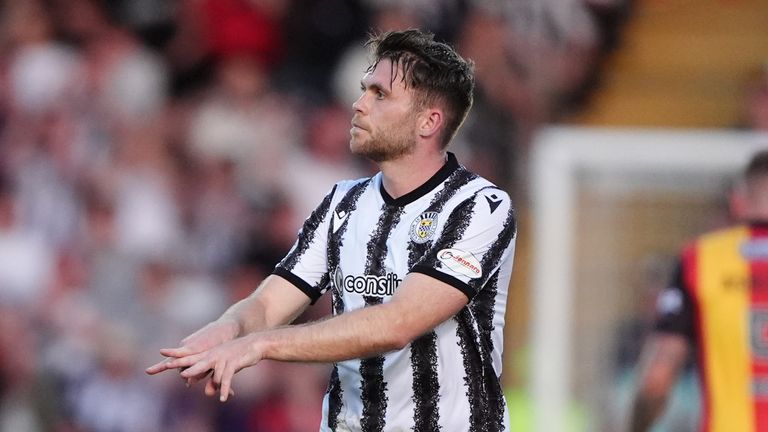 Marcus Fraser celebrates his winner for St Mirren