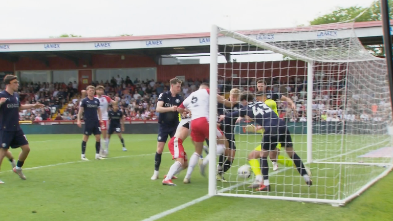 Stevanage's late goal appeared to not have crossed the line