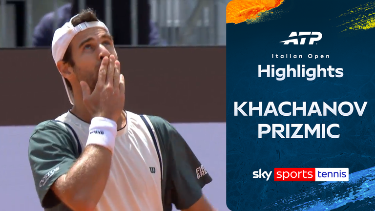 Highlights of the ATP Italian Open match between Karen Khachanov and Dino Prizmic. 