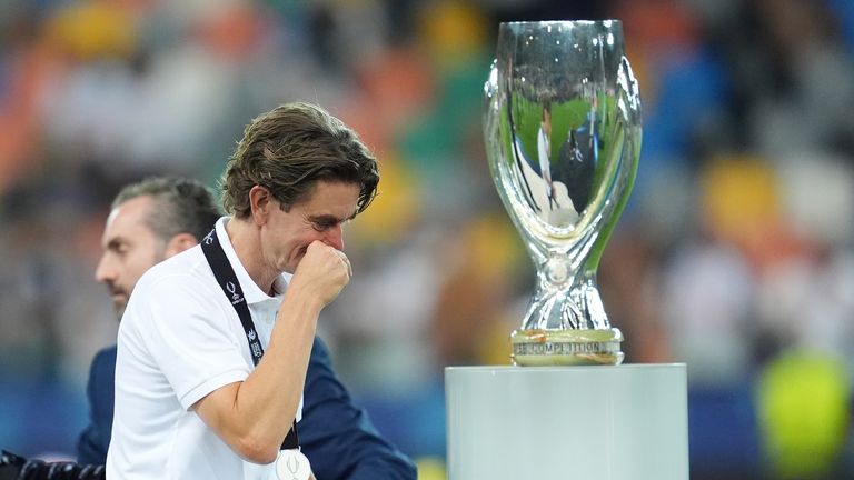 Thomas Frank missed out on silverware in his first game in charge of Spurs after UEFA Super Cup final defeat to PSG