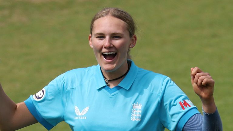Tilly Corteen-Coleman, 18, took two wickets on her England debut in the first ODI against New Zealand