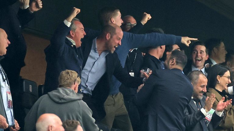Prince William wildly celebrated Villa's triumph