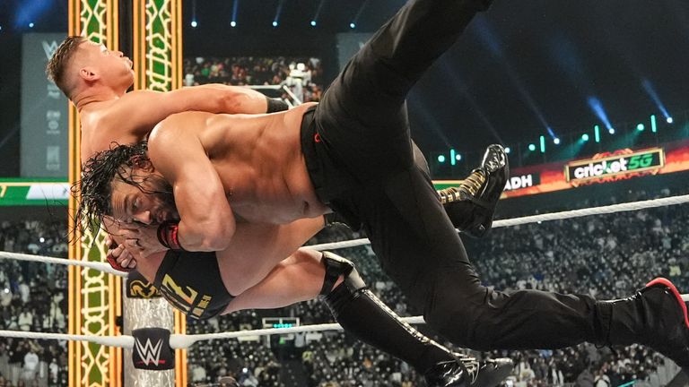 Roman Reigns spears The Miz during the 2026 Men's Royal Rumble (Getty Image)