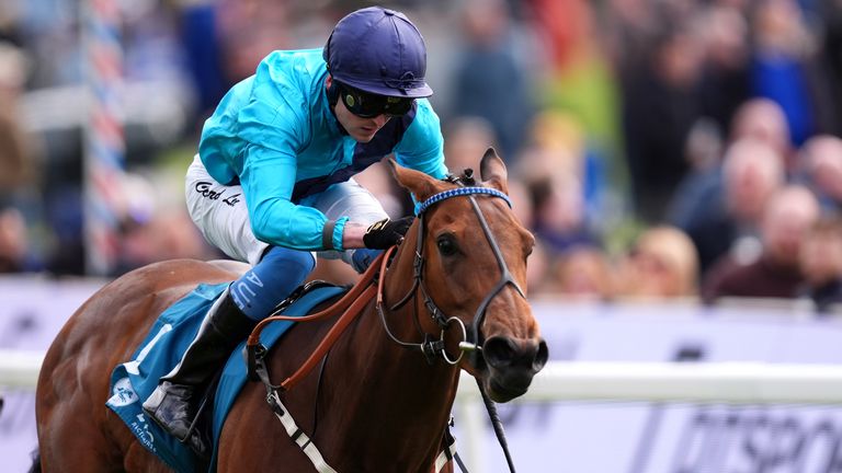 Love A Giggle ridden by Clifford Lee on their way to winning the Marygate Fillies' Stakes at York