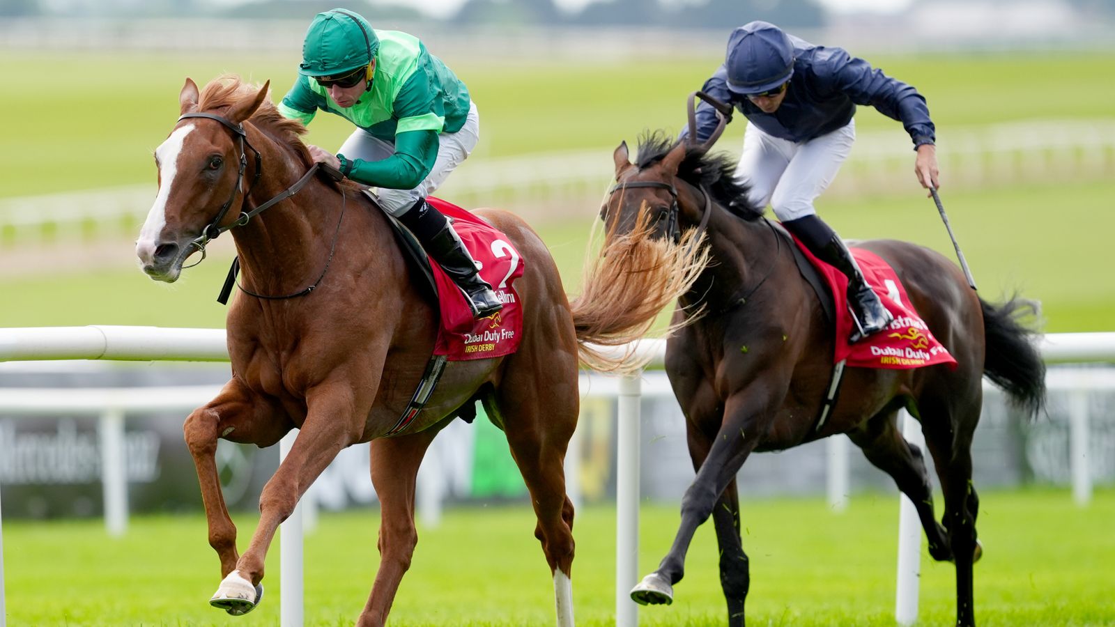 Irish Derby: Redemption for Benvenuto Cellini as he wins at the Curragh for Aidan O'Brien and Ryan Moore