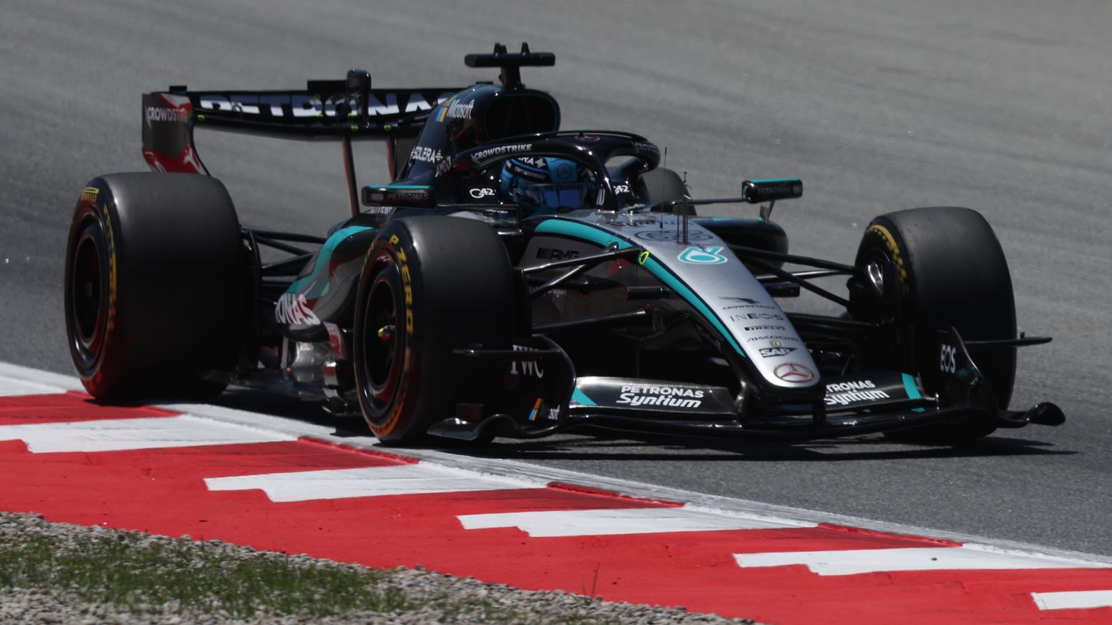Barcelona-Catalunya GP: George Russell fastest from Oscar Piastri in first practice as Ferrari reveal upgrades