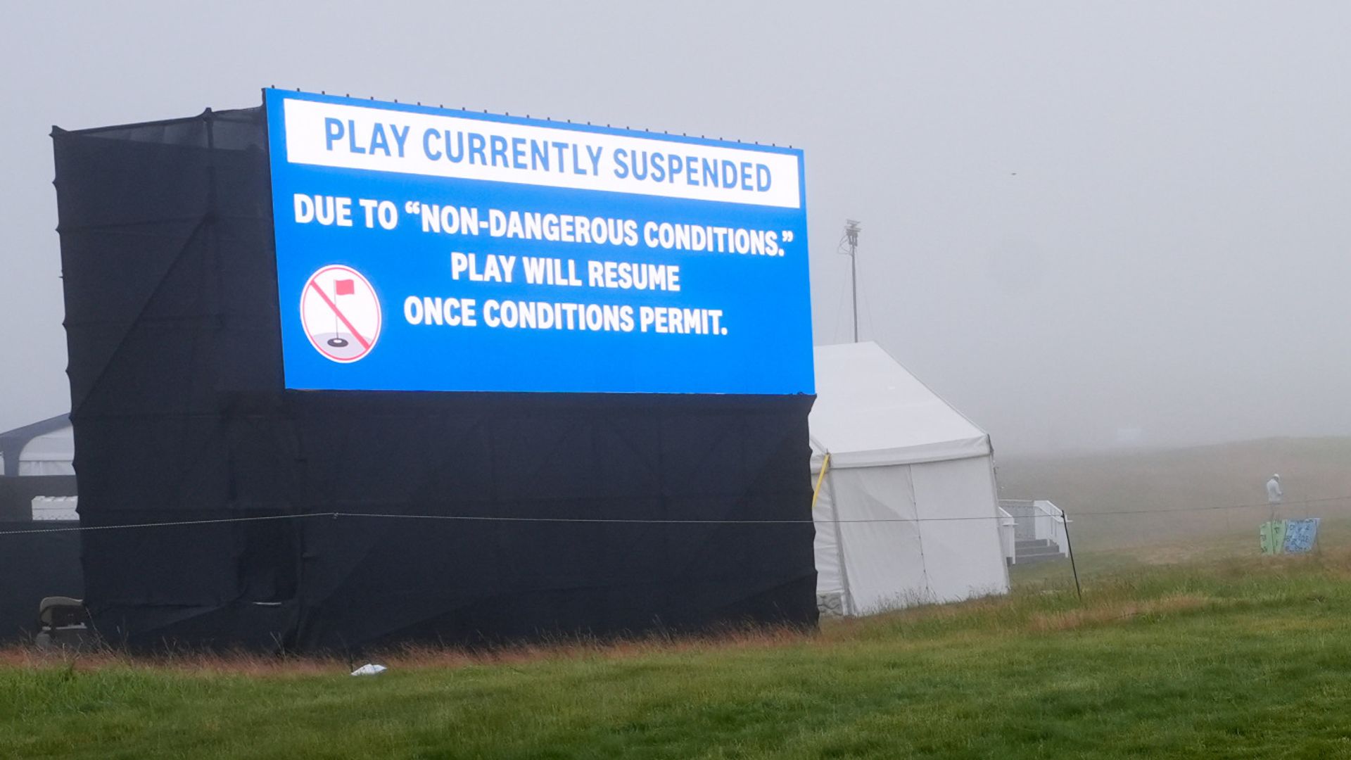US Open LIVE! Play suspended by fog before McIlroy tees off