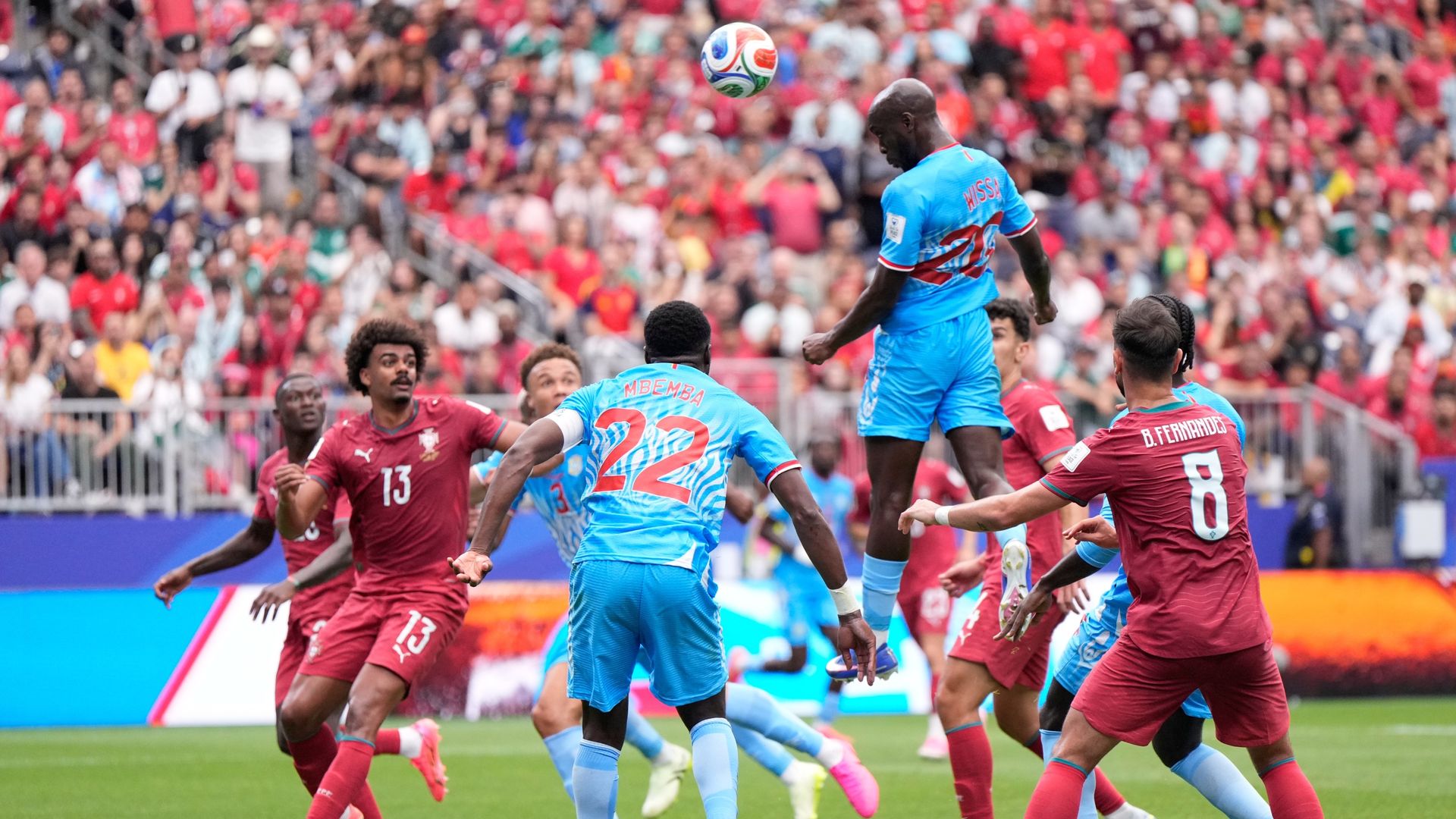 Wissa heads DR Congo level vs Portugal LIVE!