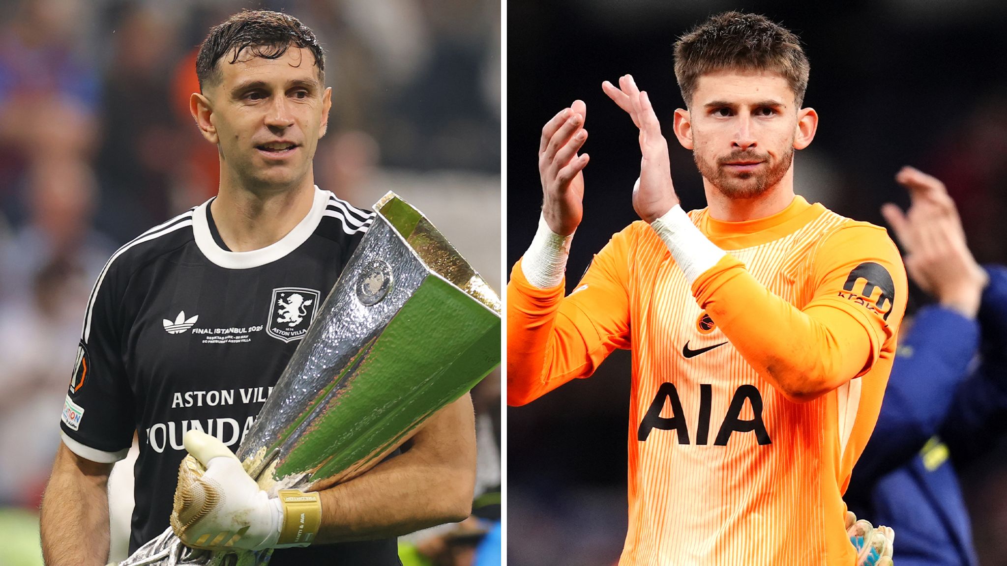 Juventus transfer news: Aston Villa's Emi Martinez and Tottenham's Guglielmo Vicario emerge as goalkeeper targets for Italian giants