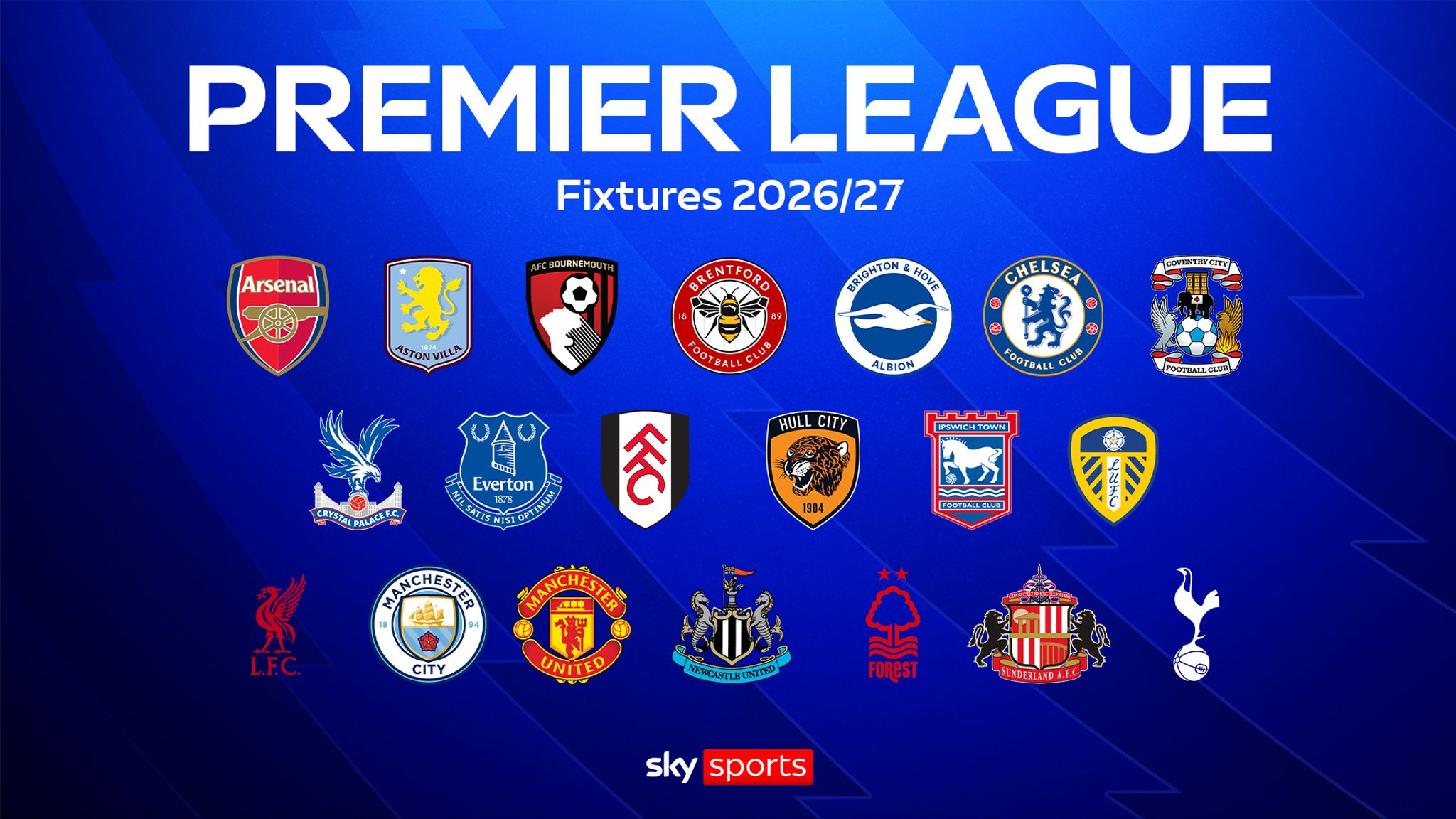 The latest Premier League fixtures live on Sky have been announced