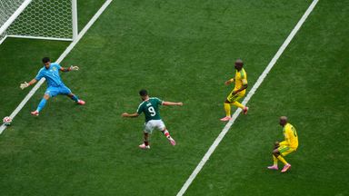 Jimenez doubled Mexico's lead at the back post