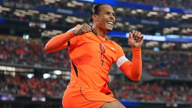 Netherlands' Virgil van Dijk celebrates after scoring against Japan at the World Cup