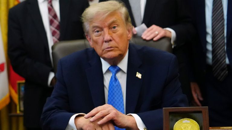 Donald Trump in the Oval Office last week. Pic: AP 