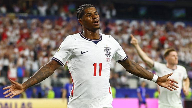 Marcus Rashford got England's fourth goal. Pic: Reuters