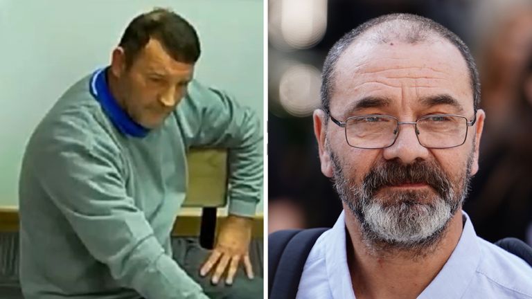 Paul Quinn during a police interview and a file image of Andrew Malkinson. Pics: Greater Manchester Police/PA