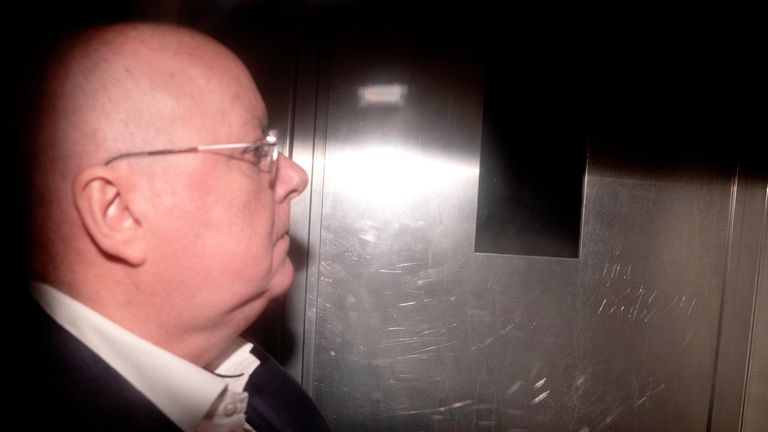 Peter Murrell arrives in a prison van at  Edinburgh High Court.
Pic: PA