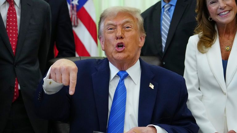 Donald Trump in the Oval Office on 10 June. Pic: AP