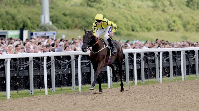 Align The Stars, ridden by Daniel Muscutt, on their way to winning the JenningsBet Northumberland Plate Handicap at Newcastle