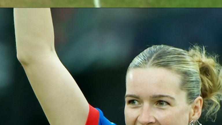 Lauren Bell celebrates