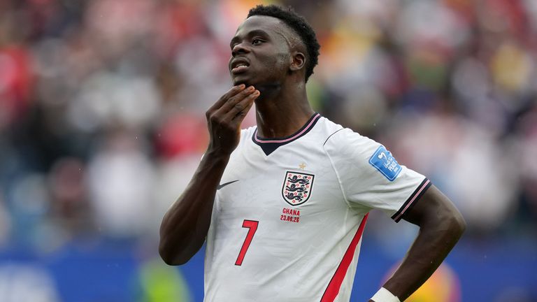 Bukayo Saka is yet to start a game at this World Cup after managing an injury