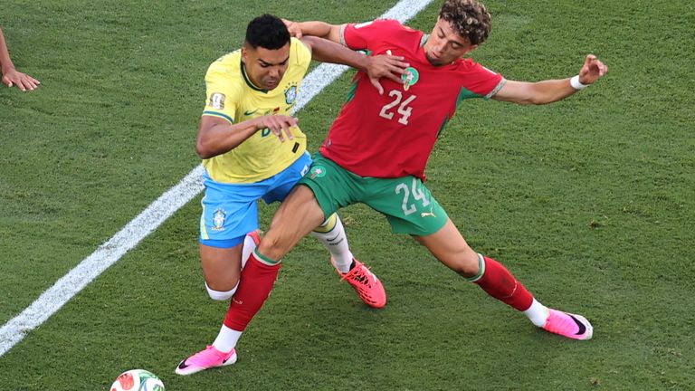 Casemiro endured a tough opening night for Brazil