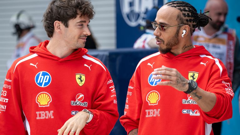 Charles Leclerc and Lewis Hamilton