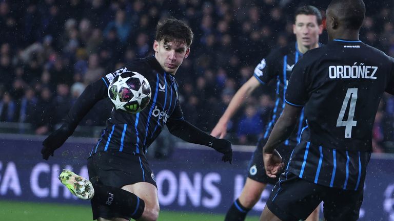 Brugge's Christos Tzolis is a target for Arsenal