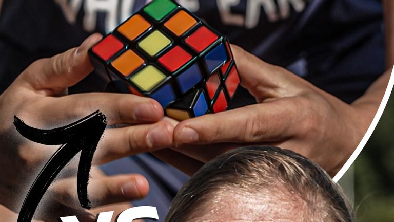 Heather Knight vs Issy Wong in the Rubik's Cube challenge