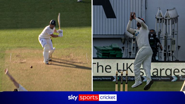 Will O'Rourke finally dismissed James Rew after he survived a dropped catch earlier in the session.