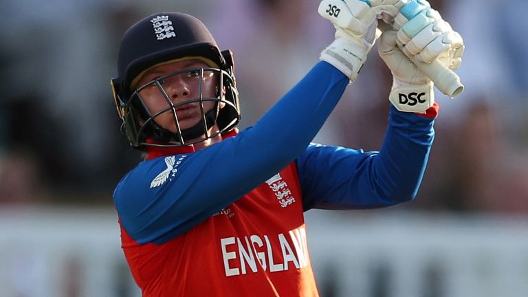 Danni Wyatt-Hodge struck eight boundaries in her half-century as England beat West Indies to reach the T20 World Cup semi-finals