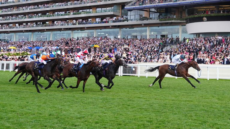 Double Rush and jockey Shane Foley after winning the Wokingham Stakes on day five of Royal Ascot