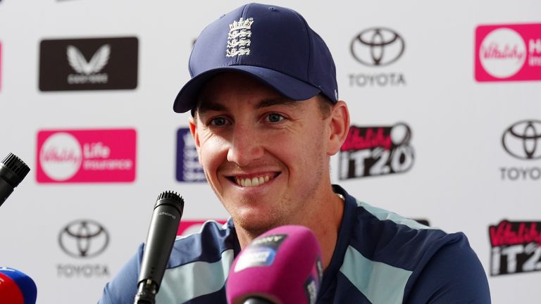 England's Harry Brook during a press conference