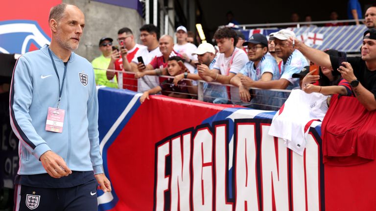 Thomas Tuchel walks out ahead of England's final World Cup warm-up game against Costa Rica in Orlando
