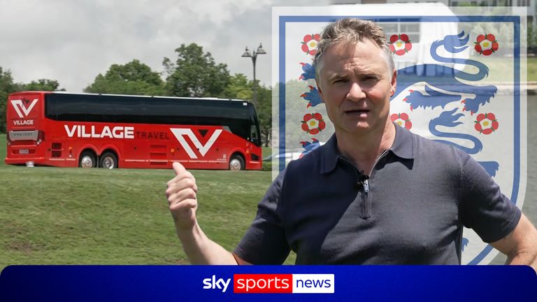 Rob Dorsett captures the moment the England squad arrives at their official World Cup base in Kansas City, and explains brief insight into what the hotel and training facilities will look like for the players.  