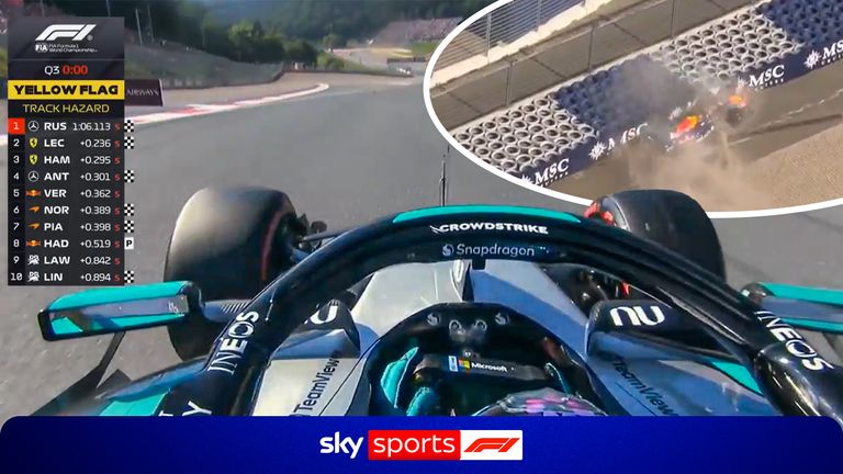 Russell's pole under investigation as Verstappen CRASHES into barriers in Austria!