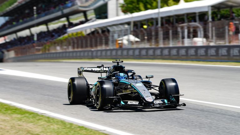 Barcelona-Catalunya GP: George Russell fastest from Oscar Piastri in first practice as Ferrari reveal upgrades