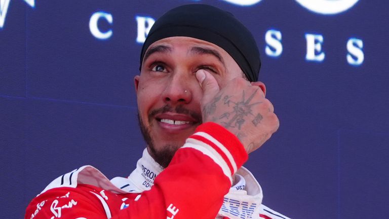 Lewis Hamilton at the Barcelona-Catalunya Grand Prix (PA)