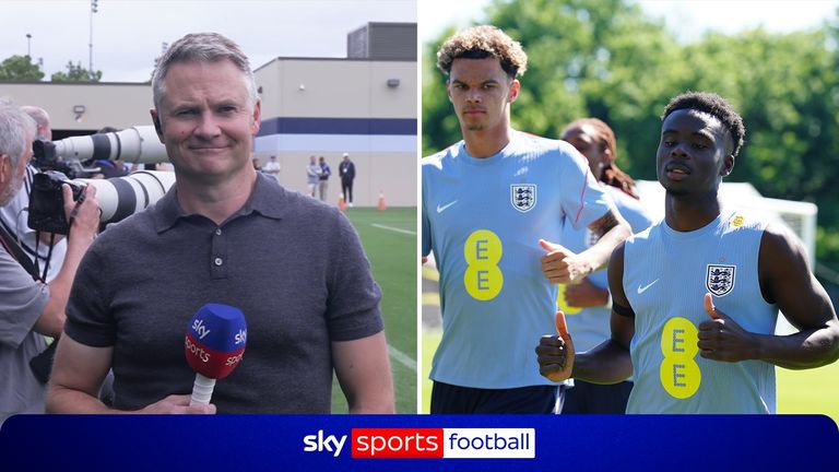 Sky Sports News' Rob Dorsett watches on as all 26 of England's World Cup squad, including Bukayo Saka, were involved in team training ahead of Tuesday's game against Ghana.