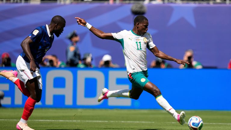Senegal's Nicholas Jackson hit the post in the first half