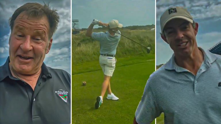 Nick Faldo bumps into Rory McIlroy!