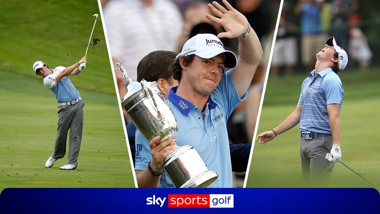 Relive Rory McIlroy's top five shots as he lifted his maiden major title at the US Open in 2011.