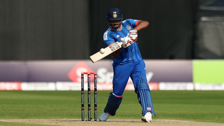 Harshit Rana (pictured) made eight runs, but was the pick of the India bowlers, taking figures of 3-24