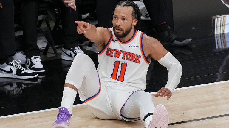 New York Knicks guard Jalen Brunson put in an all-action performance in Game 1 in San Antonio (AP Photo/Eric Gay)