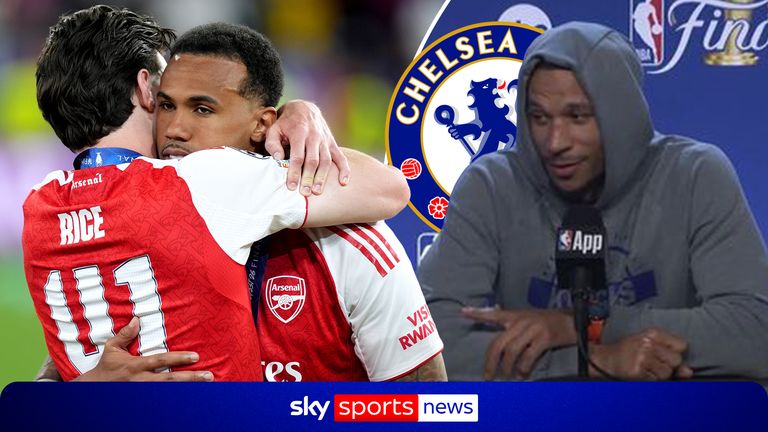 An awkward encounter in the NBA finals press conference between New York Knicks' Josh Hart and a reporter wearing an Arsenal fan. Chelsea fan Hart was in a spirited mood in a week where the Knicks went 1-0 up and Arsenal lost the UCL final.