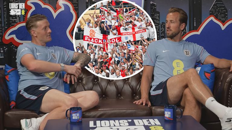 Speaking on the latest episode of the Lions' Den, England captain Harry Kane and Jordan Pickford open up on the connection they feel with the fans, the Wonderwall sing along and wanting to create more special moments. 