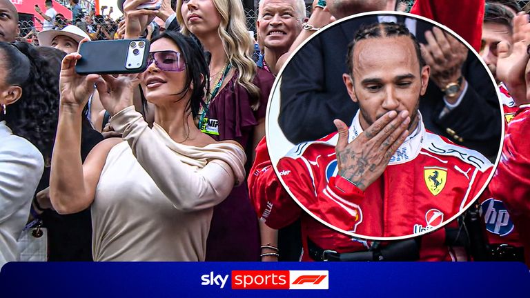 Kim Kardashian was pictured taking photos of Lewis Hamilton, who got second at the Monaco Grand Prix.
