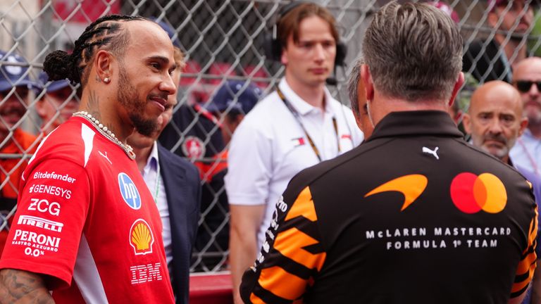 Lewis Hamilton the Monaco grid at a McLaren photocall for their 1,000th Grand Prix