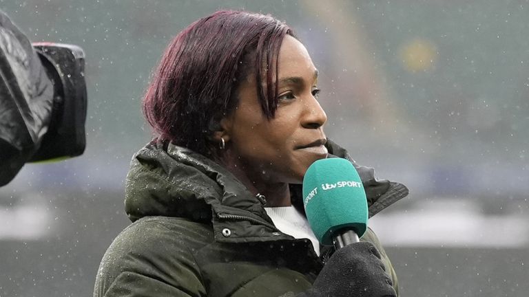 Maggie Alphonsi working as a TV pundit
