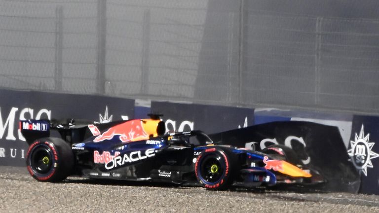 June 27, 2026, Red Bull Ring, Spielberg, Formula 1 Austrian Grand Prix 2026 , in the picture Accident of Max Verstappen (NLD), Oracle Red Bull Racing in the penultimate corner during qualifying in Spielberg. Photo by: Hasan Bratic/picture-alliance/dpa/AP Images